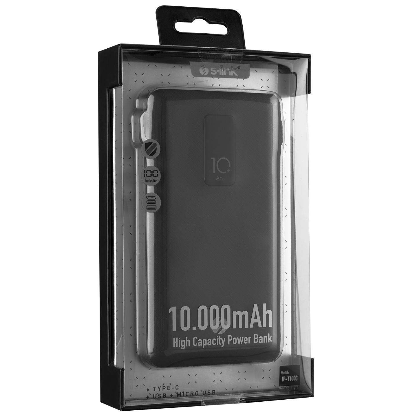 S-link IP-T100C 10000mAh Lightning+Micro+Type C Kablolu Powerbank Promozone