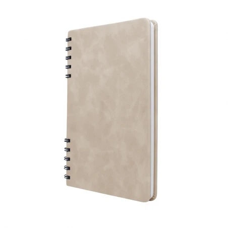 Sert Kapaklı Spiralli Defter 14,2 × 21 cm - Krem