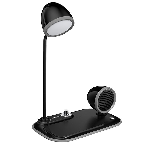 Kablosuz Şarj Özellikli Masaüstü Led Lamba + Bluetooth Hoparlör Promozone