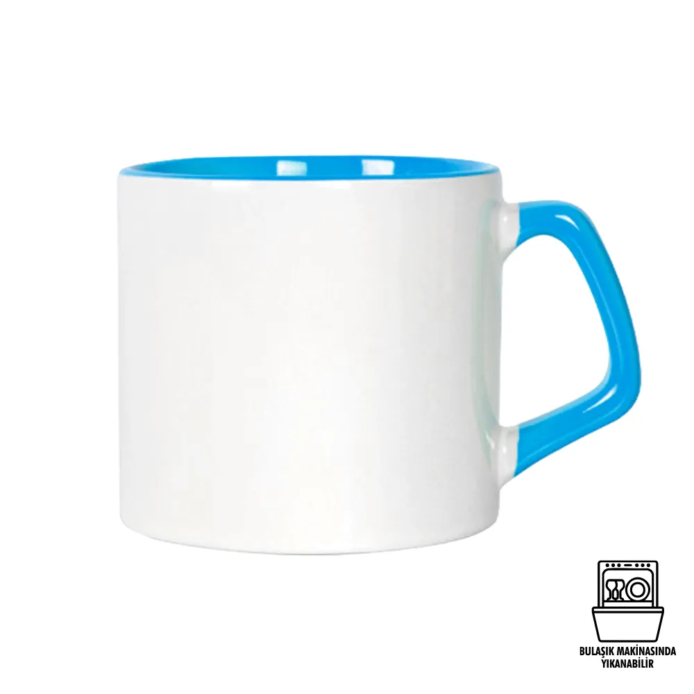 Süblimasyon Porselen Afilli Kulbu ve İçi Renkli  Kupa Bardak Kutulu - Logo Baskılı Promozone