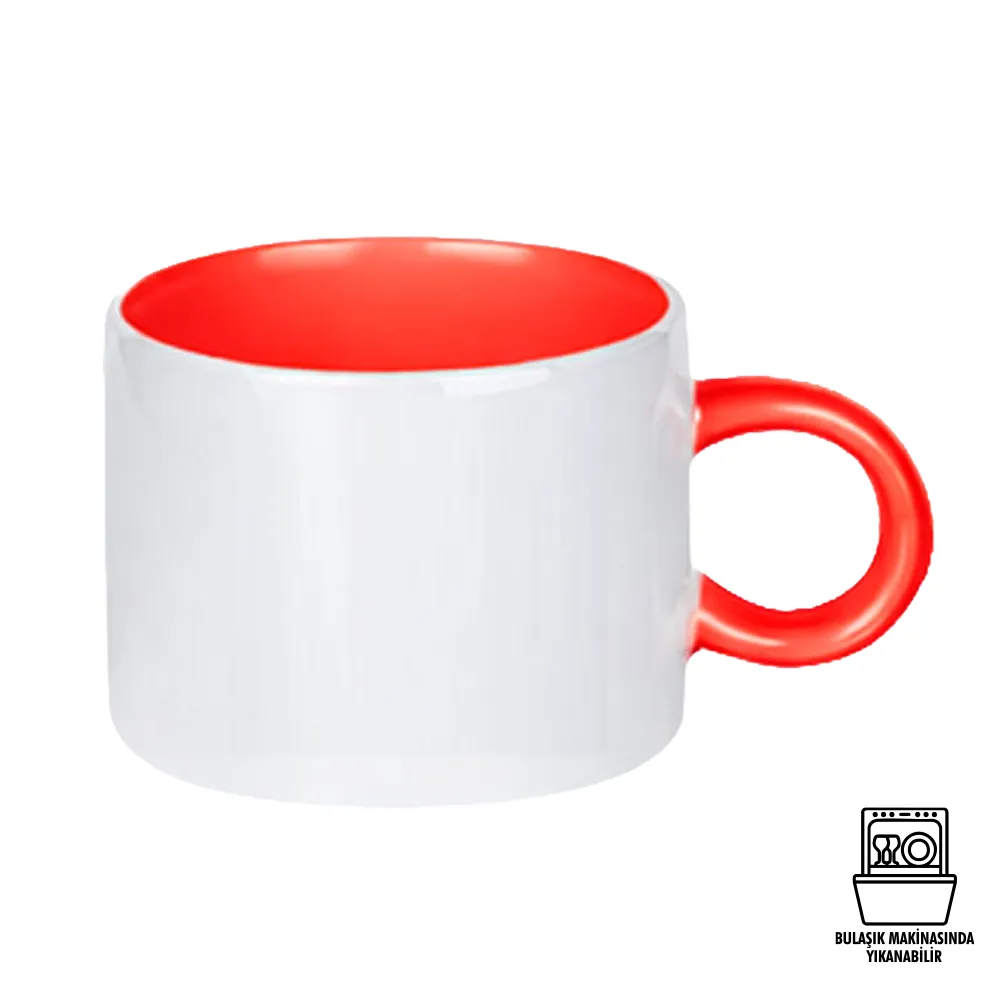 Süblimasyon Porselen Renkli Motto Fincan - Kutulu Promozone