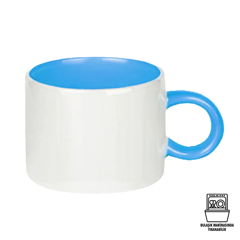 Süblimasyon Porselen Renkli Motto Fincan - Kutulu Promozone