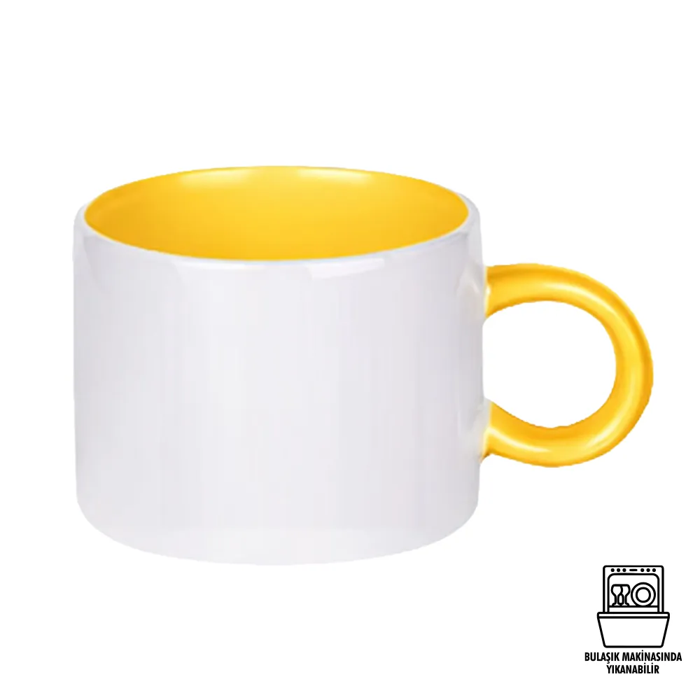 Süblimasyon Porselen Renkli Motto Fincan - Kutulu Promozone