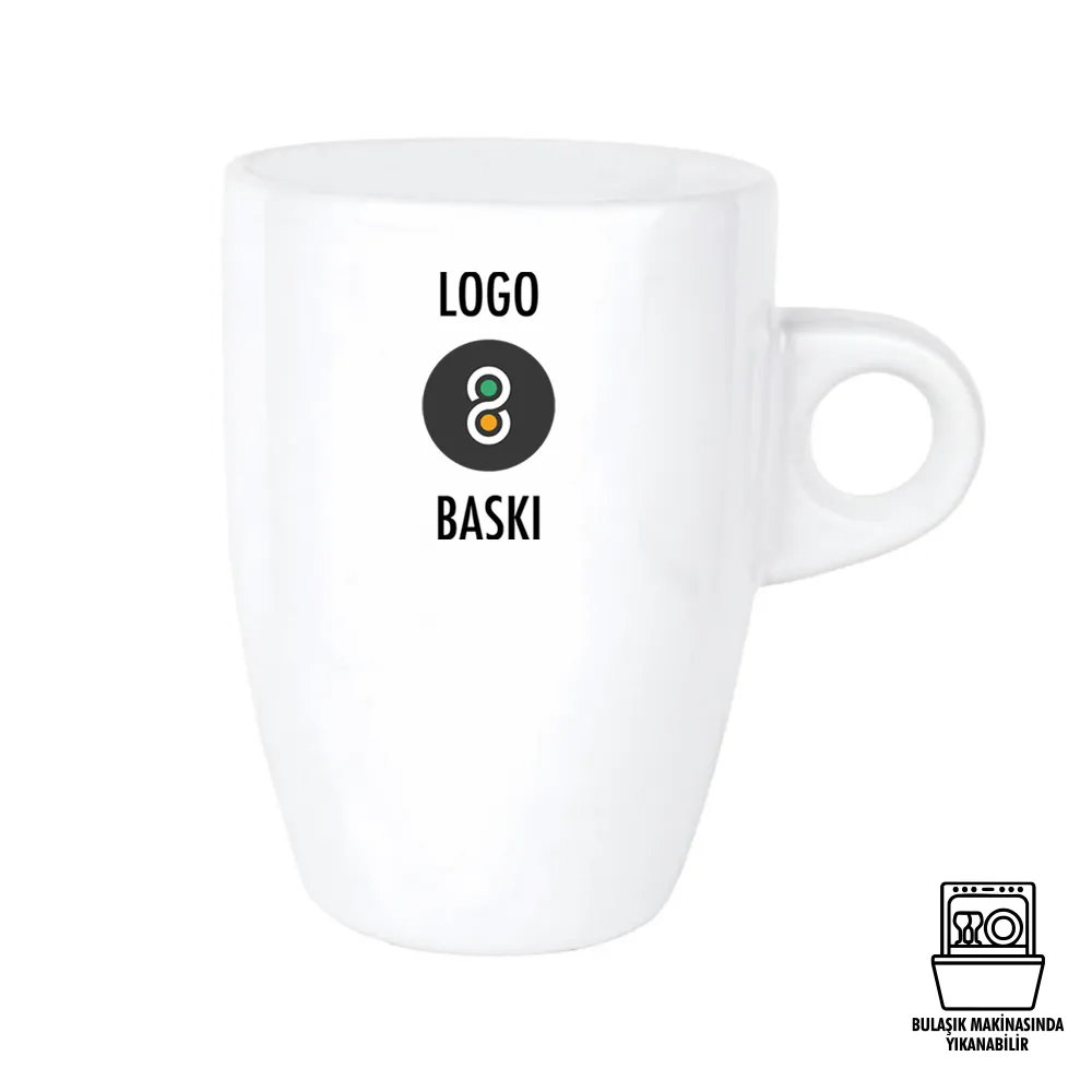 Süblimasyon Porselen Beyaz Latte Promosyon Kupa Bardak - Kutulu