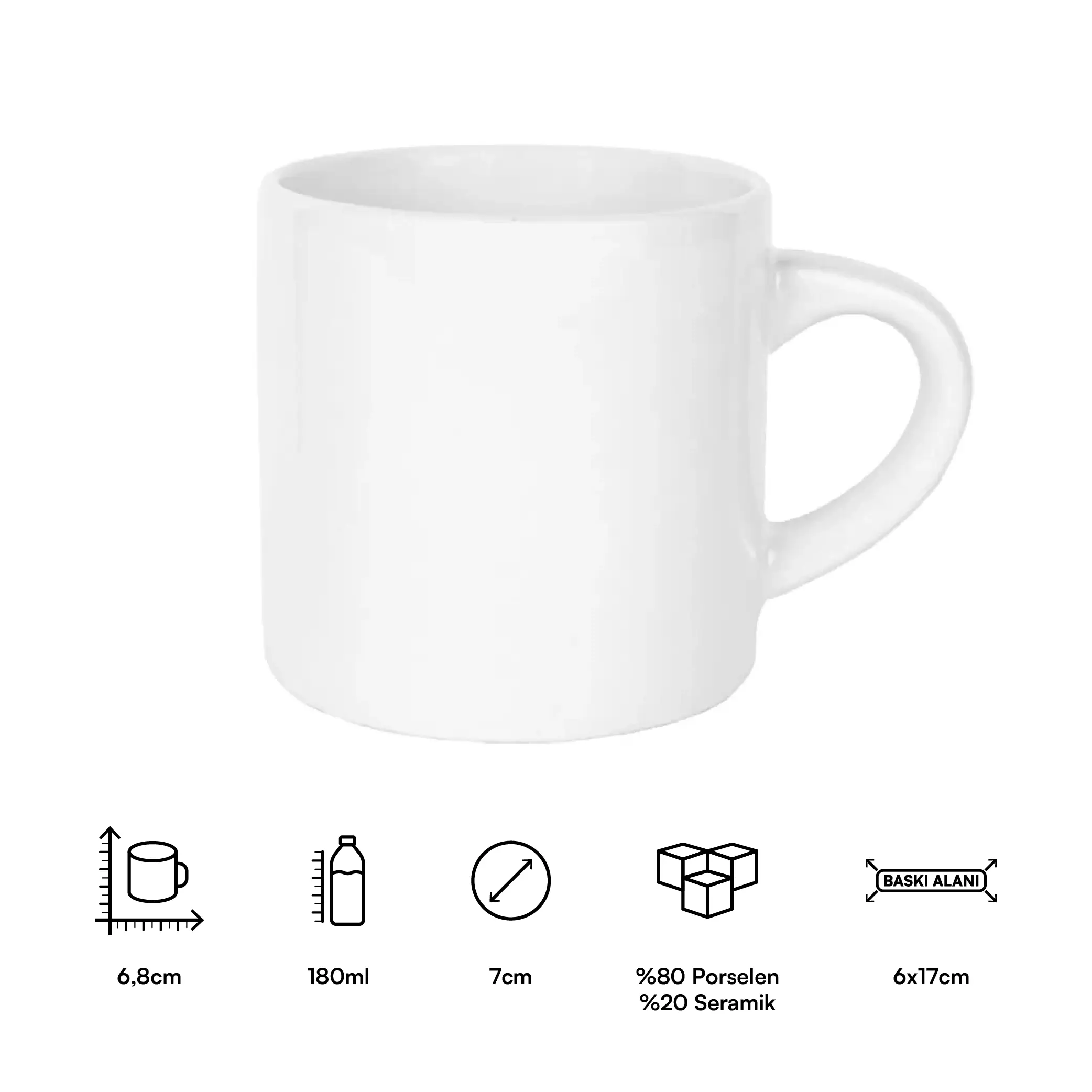 Süblimasyon Porselen Beyaz Nescafe Kupa Bardak Kutulu - Logo Baskılı