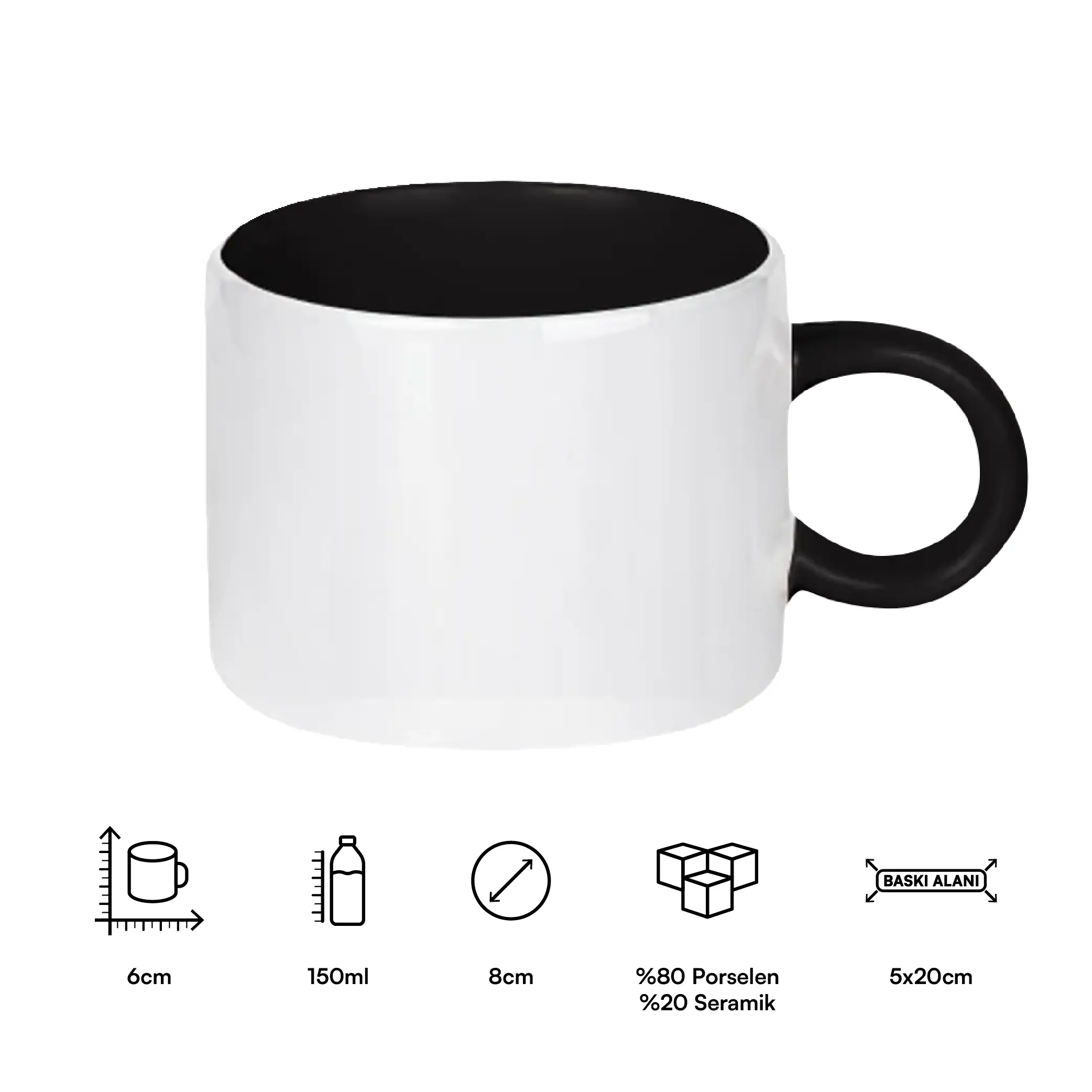 Süblimasyon Porselen Renkli Motto Fincan - Kutulu