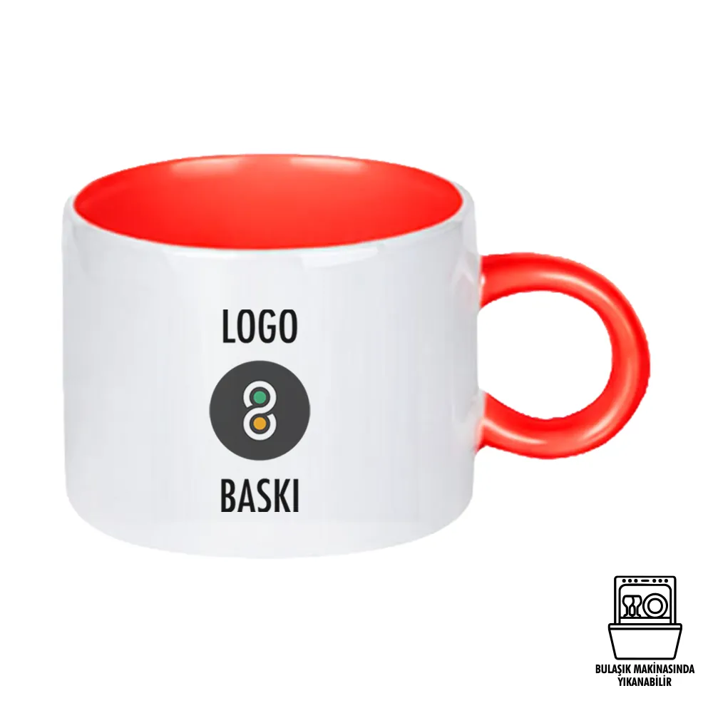 Süblimasyon Porselen Renkli Motto Fincan - Kutulu