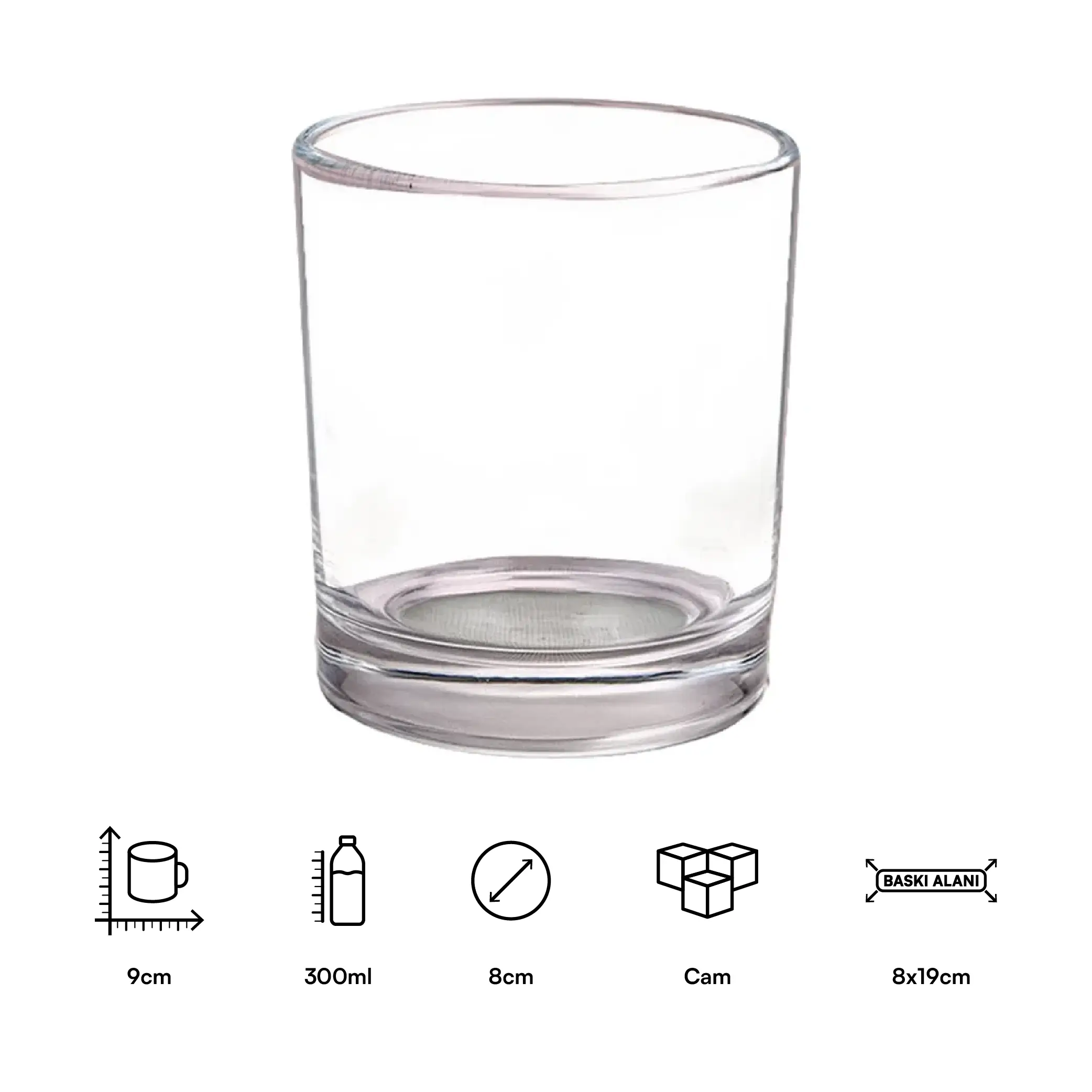 Süblimasyon Cam Viski Bardağı - Kutulu