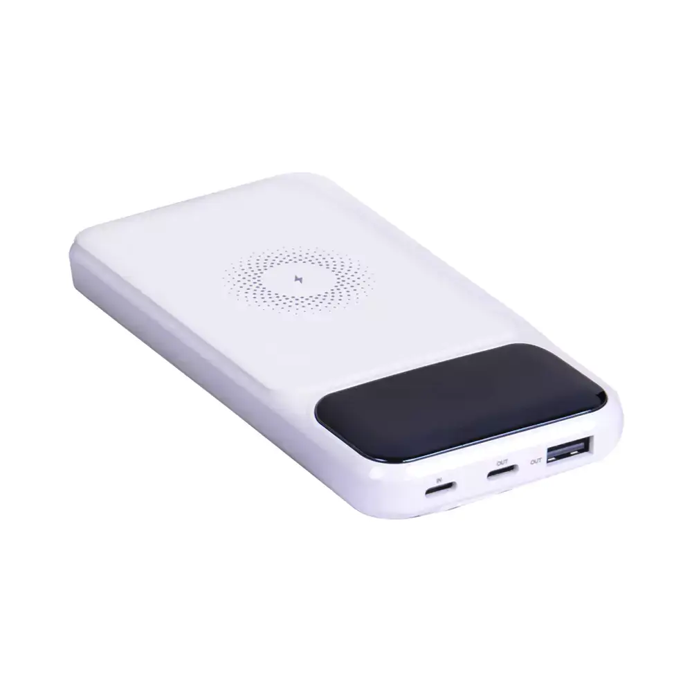 10.000 mAh Wireless Kablosuz Şarj ve Dahili Kablo Özellikli Dijital Ekranlı Powerbank Promozone