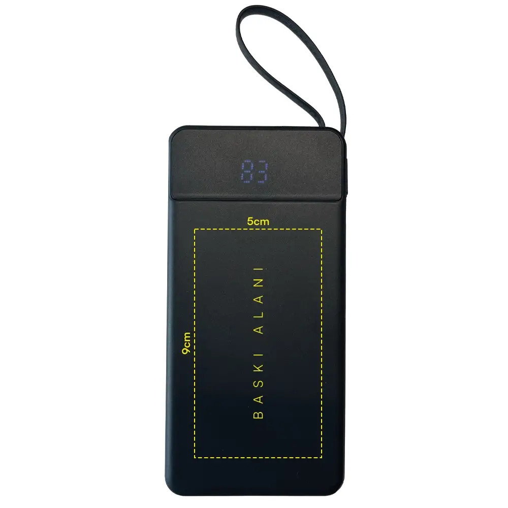 10000 mAh Dahili Kablolu 22,5W Hızlı Şarj Özellikli Powerbank Promozone