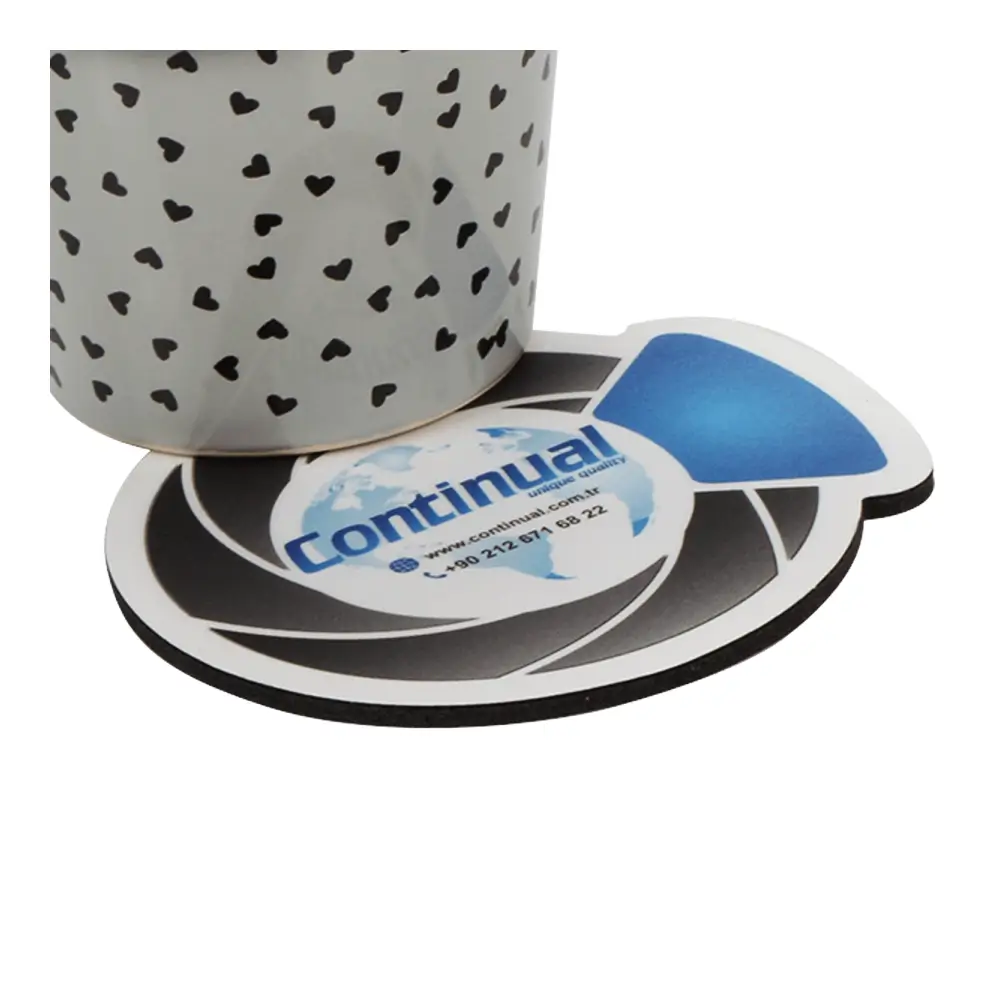 9x9 cm İçerisinde Özel Kesim Bardak Altlığı Promozone