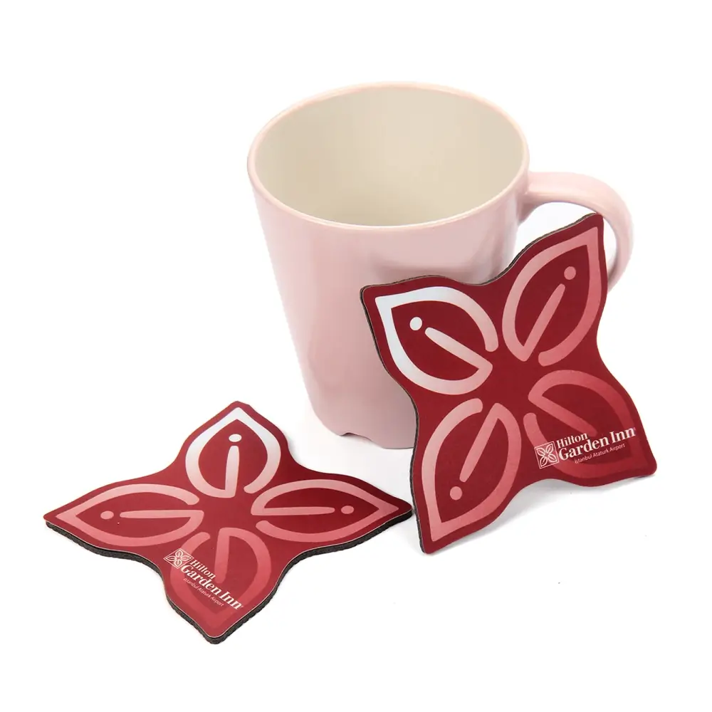 9x9 cm İçerisinde Özel Kesim Bardak Altlığı Promozone