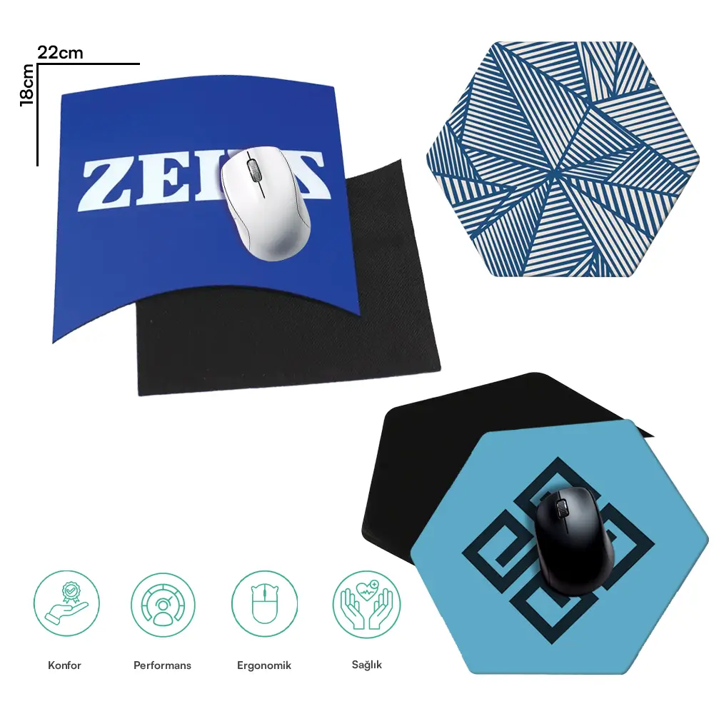 18 x 22 Özel Üretim UV Dijital Baskılı Mouse Pad Promozone