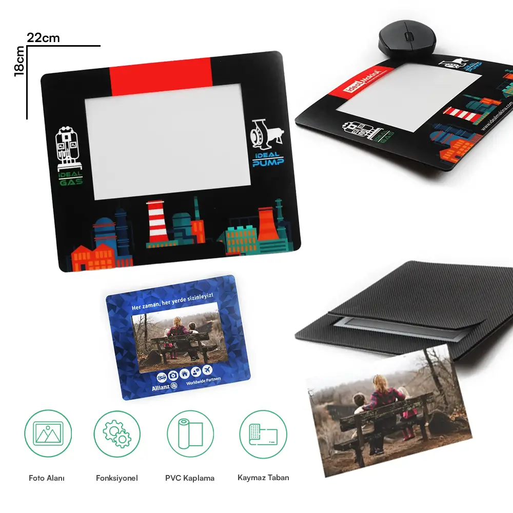 18 x 22 cm Özel Üretim Fotoğraf Çerçeveli Mouse Pad Promozone