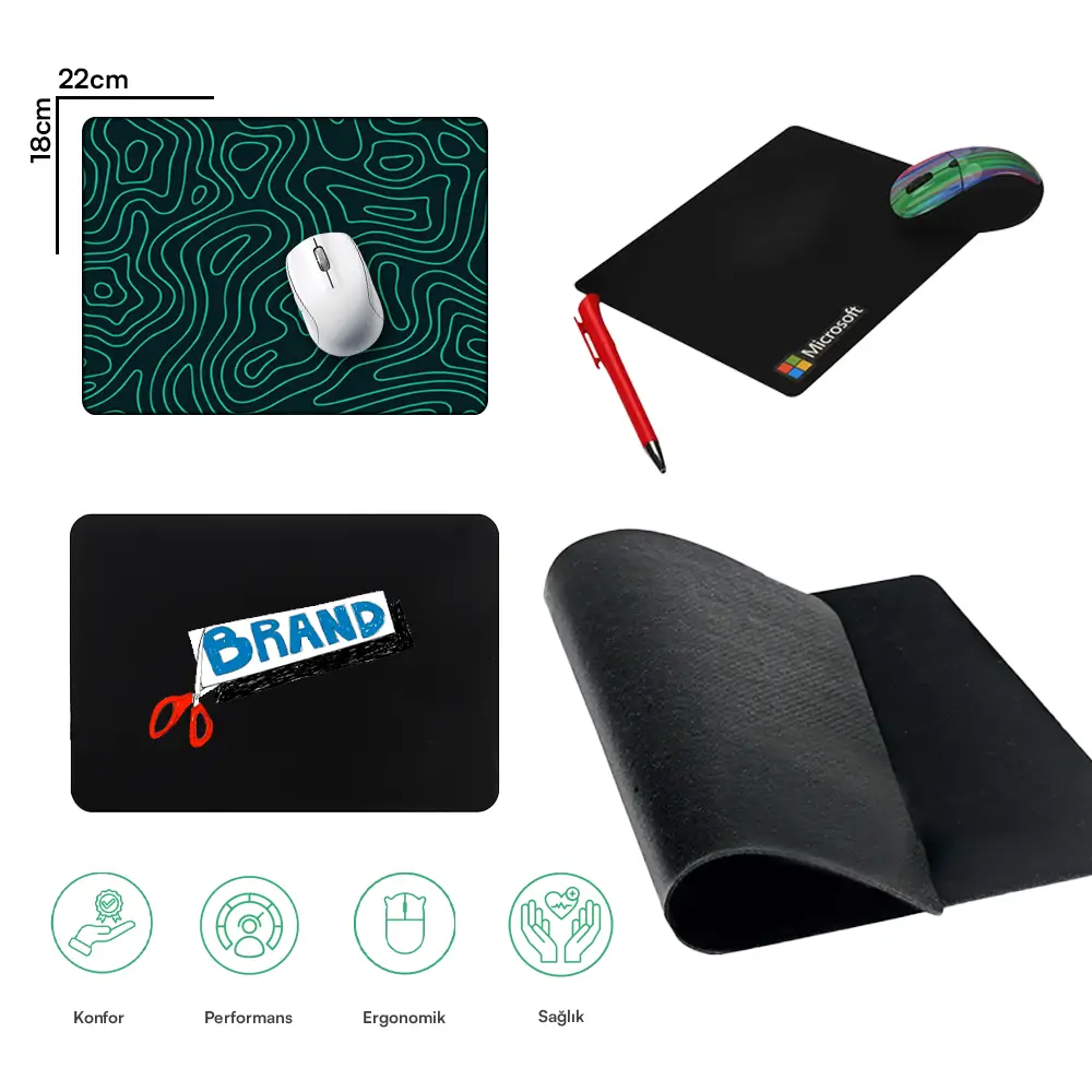 18 x 22 cm Özel Üretim Optik Mouse Pad Promozone