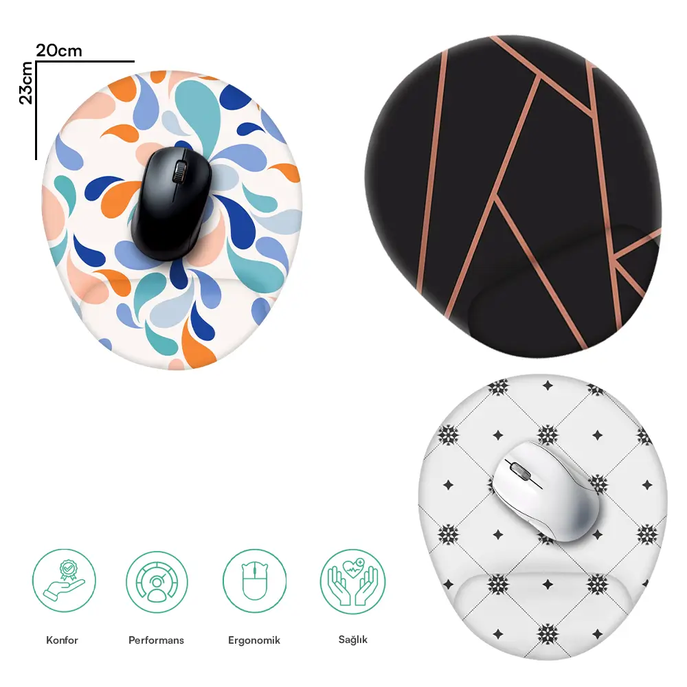 Özel Üretim Sünger Bilekli Oval Mouse Pad Promozone