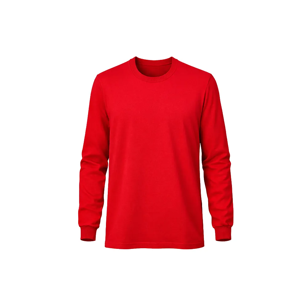 İki İplik Kışlık Uzun Kollu Sıfır Yaka Sweatshirt Tişört Promozone