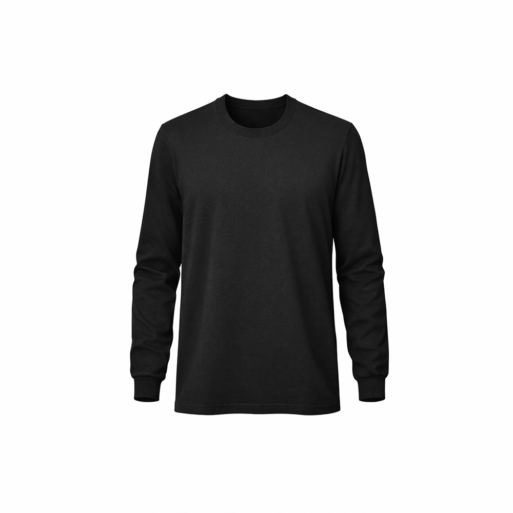 İki İplik Kışlık Uzun Kollu Sıfır Yaka Sweatshirt Tişört Promozone