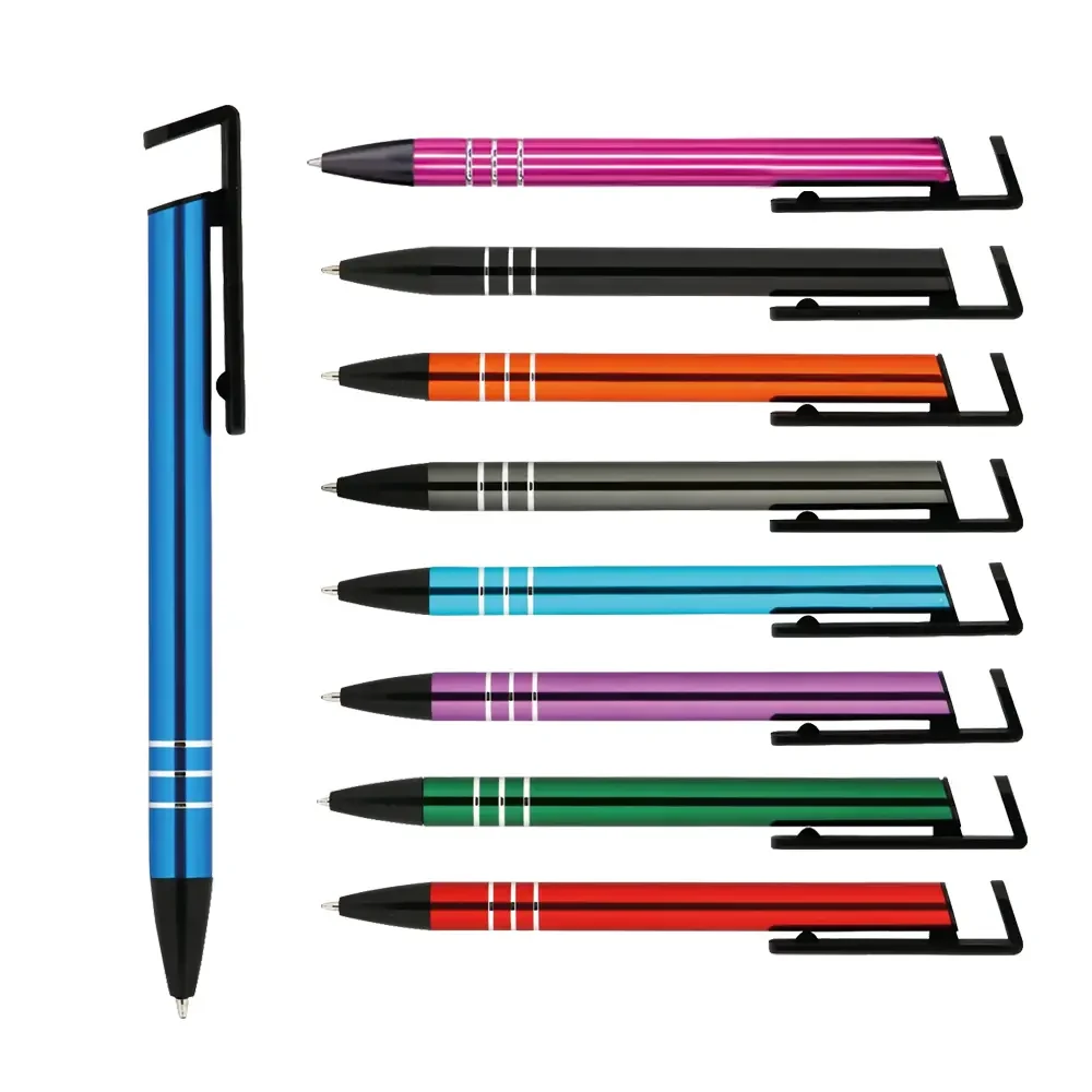 Basmalı Telefon Standlı Metal Tükenmez Kalem Promozone