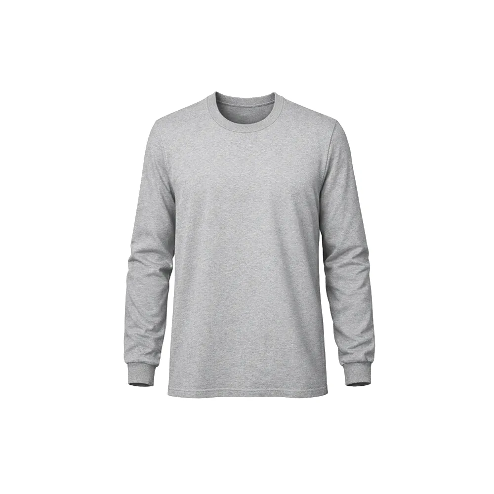 İki İplik Kışlık Uzun Kollu Sıfır Yaka Sweatshirt Tişört