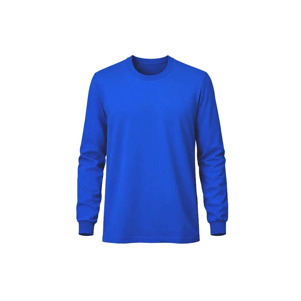 İki İplik Kışlık Uzun Kollu Sıfır Yaka Sweatshirt Tişört