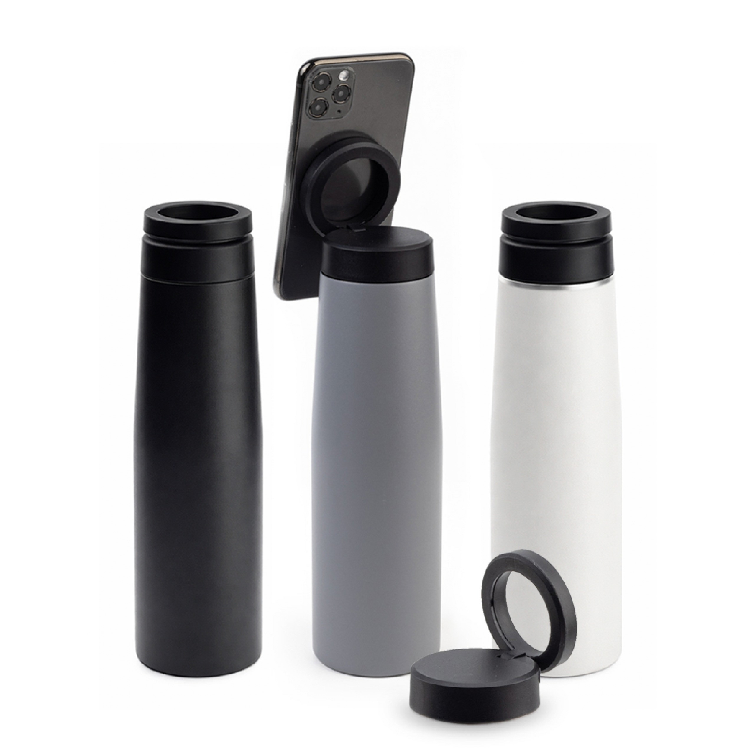 550 ml Magsafe Manyetik Telefon Tutuculu Çelik Termos 360° Döner Kapak Promozone