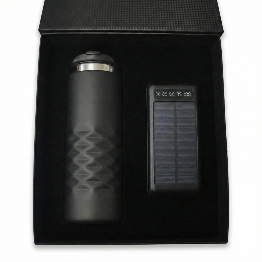 10.000 mAh Hızlı Şarj Powerbank & 300 ml Termos Bardak Kutulu VIP Hediye Seti Promozone