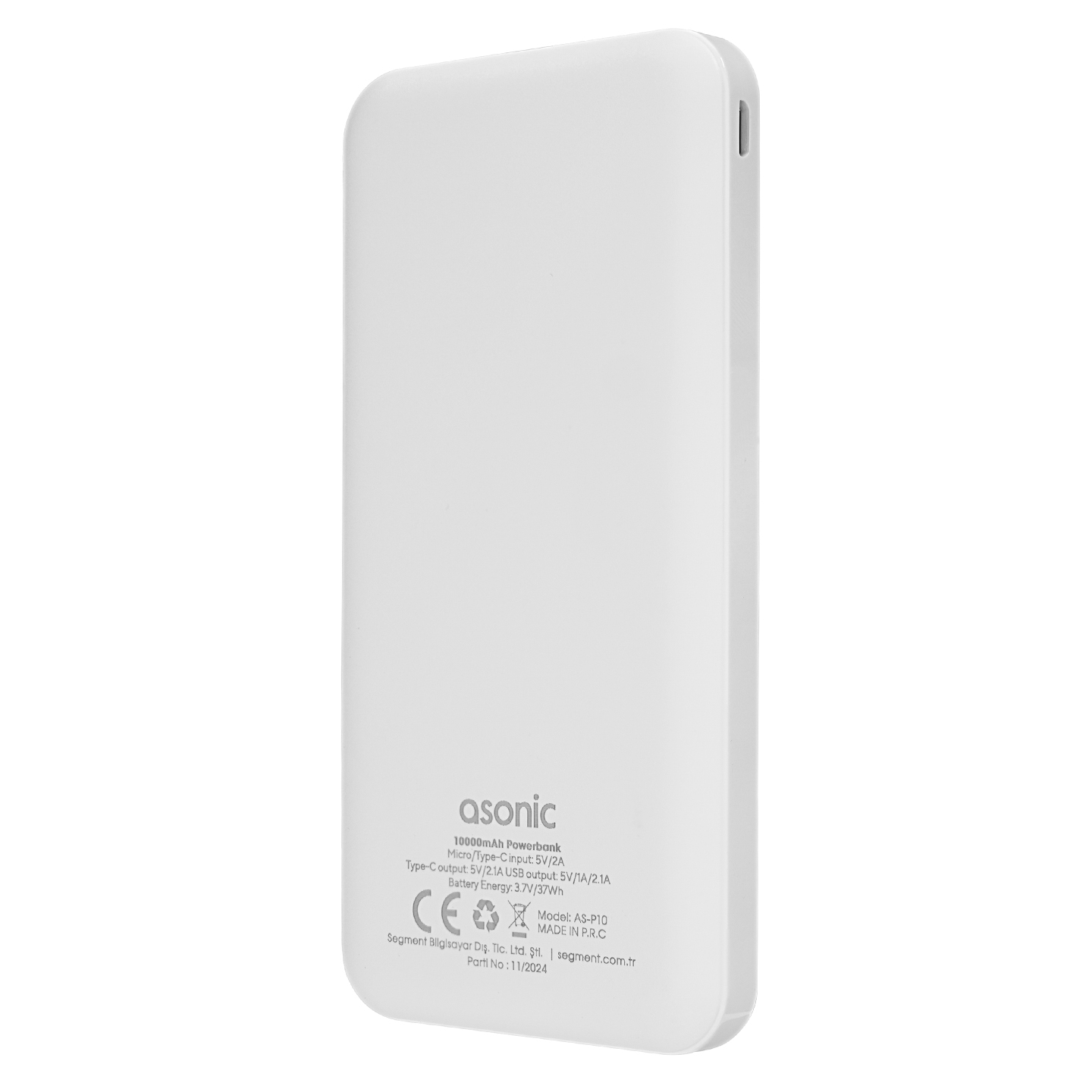 Asonic AS-P10 10000mAh Micro+Type-C+USB Taşınabilir Pil Şarj Cihazı Powerbank Promozone