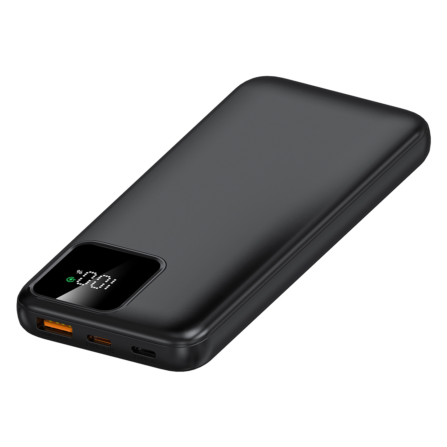 S-link IP-G16L 10000mAh PD20W Type-C+Lightning Dahili Kablolu  LCD Ekranlı Taşınabilir Pil Şarj Cihazı Powerbank Promozone