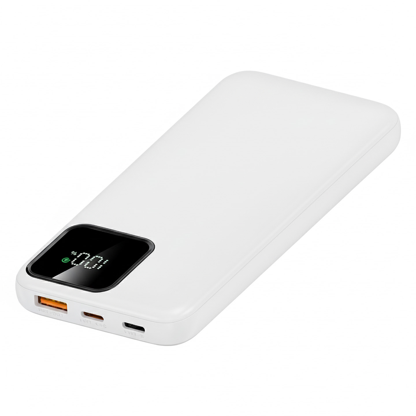 S-link IP-G16L 10000mAh PD20W Type-C+Lightning Dahili Kablolu  LCD Ekranlı Taşınabilir Pil Şarj Cihazı Powerbank Promozone