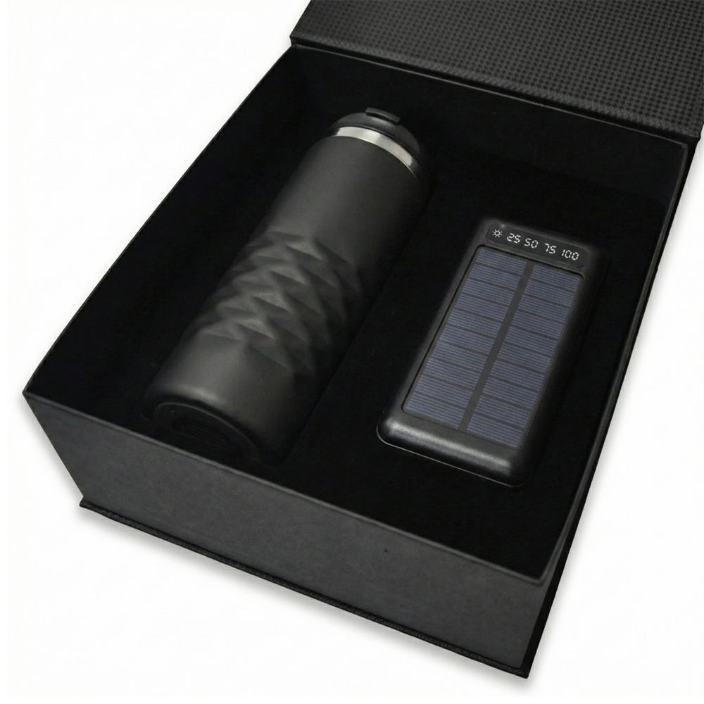 10.000 mAh Hızlı Şarj Powerbank & 300 ml Termos Bardak Kutulu VIP Hediye Seti Promozone