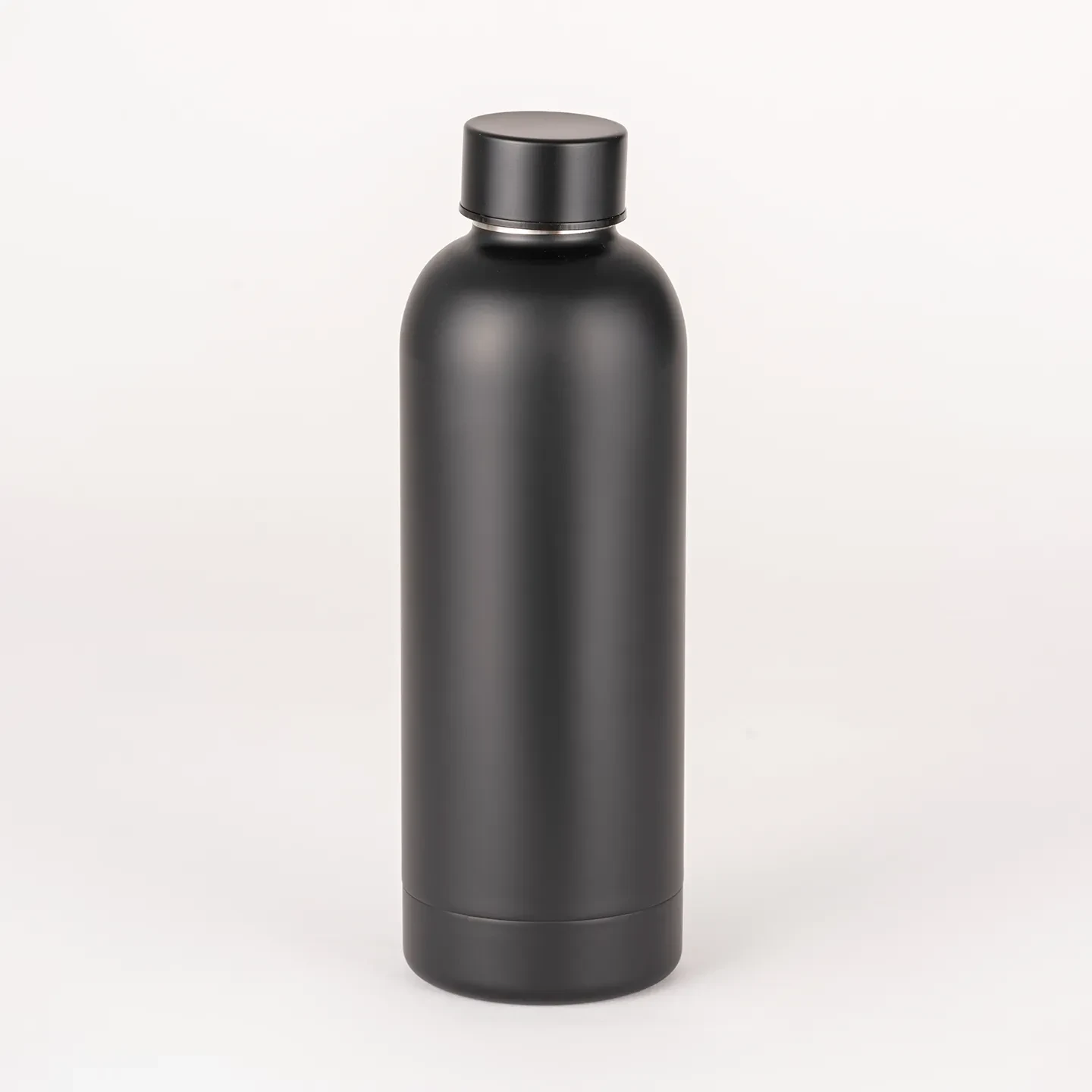 500 ml Geri Dönüştürülmüş Paslanmaz Çelik Termos Şişe - Çift Duvarlı - Siyah