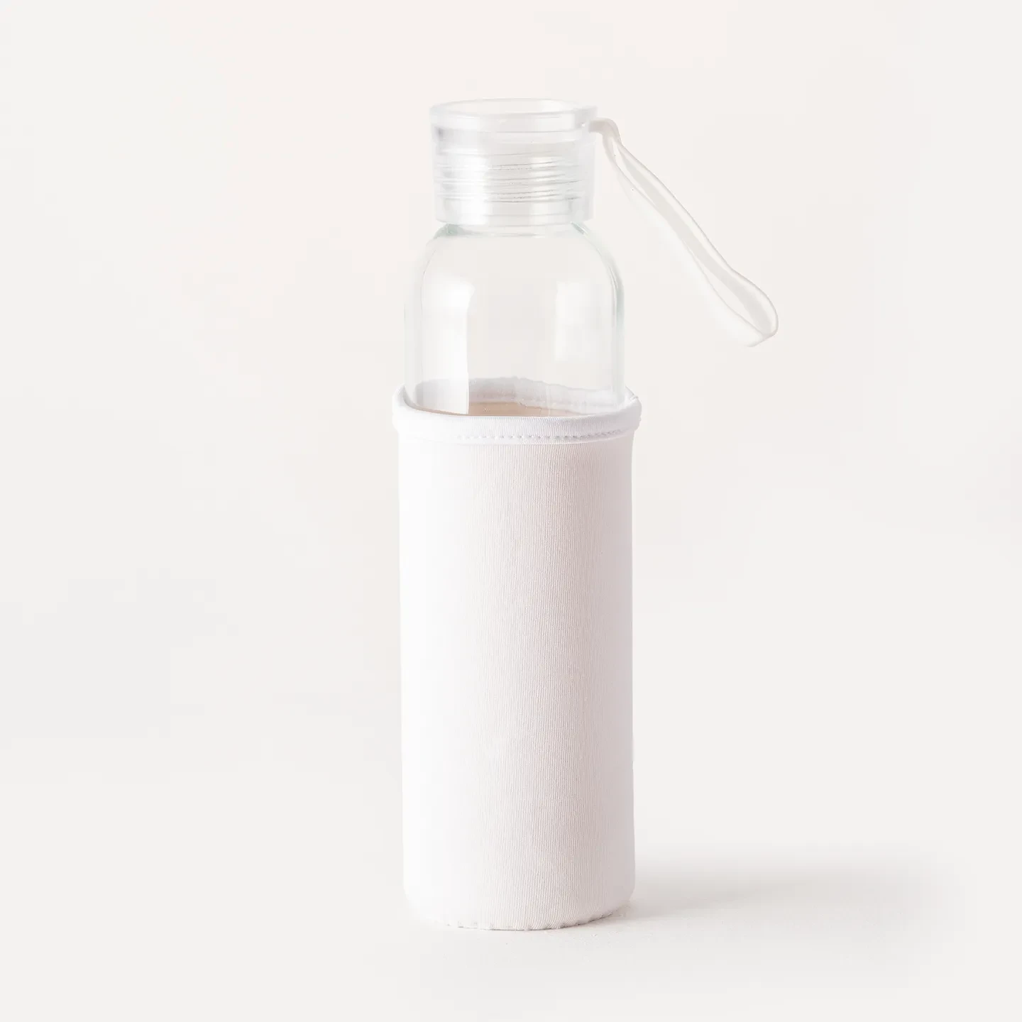 500ml Kılıflı Geri Dönüştürülmüş Cam Su Şişesi - Beyaz