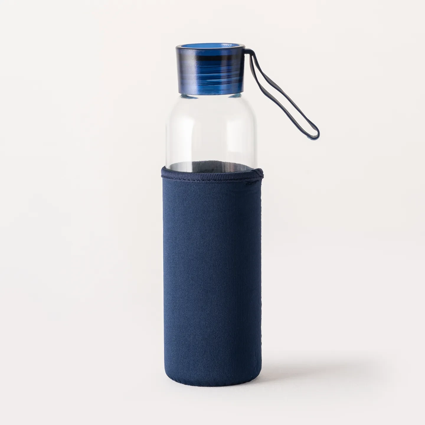 500ml Kılıflı Geri Dönüştürülmüş Cam Su Şişesi - Lacivert