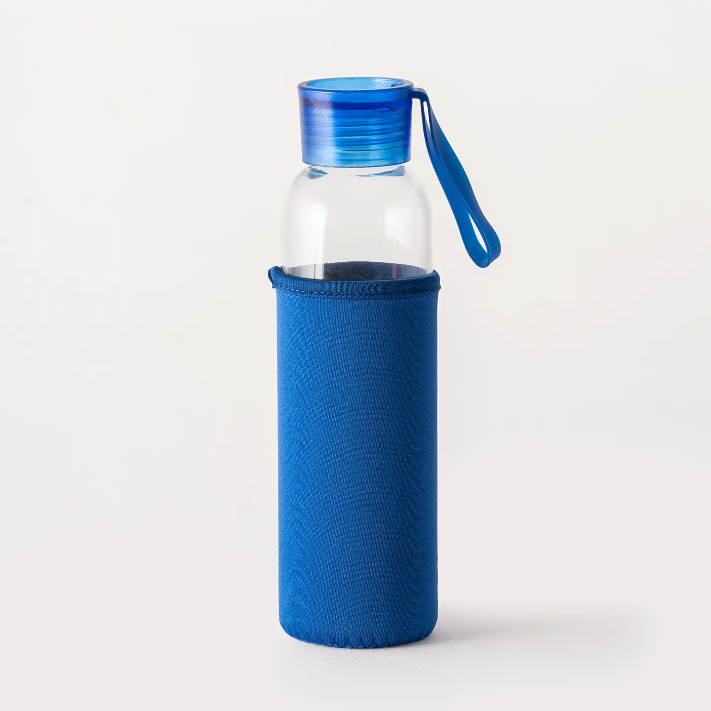 500ml Kılıflı Geri Dönüştürülmüş Cam Su Şişesi - Mavi