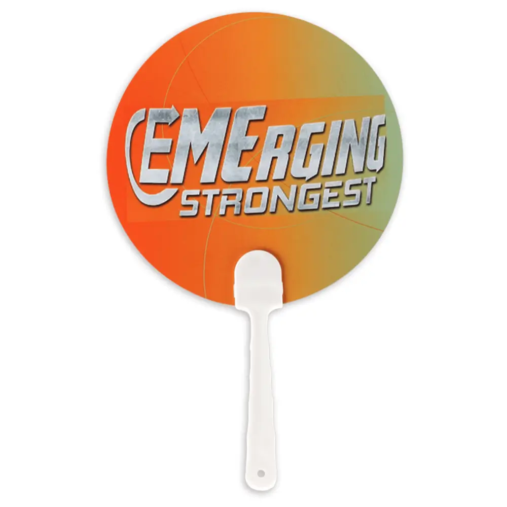 Özel Üretim Yuvarlak Logo Baskılı PVC Yelpaze