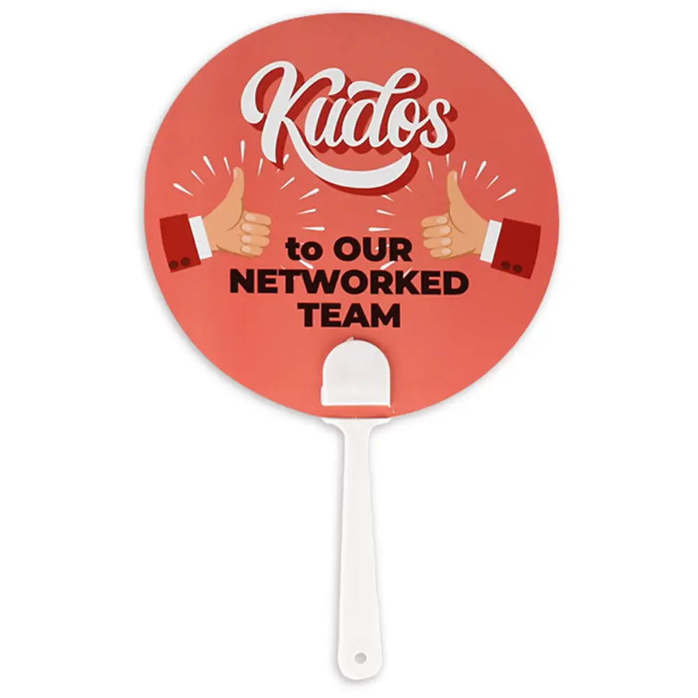 Özel Üretim Yuvarlak Logo Baskılı PVC Yelpaze