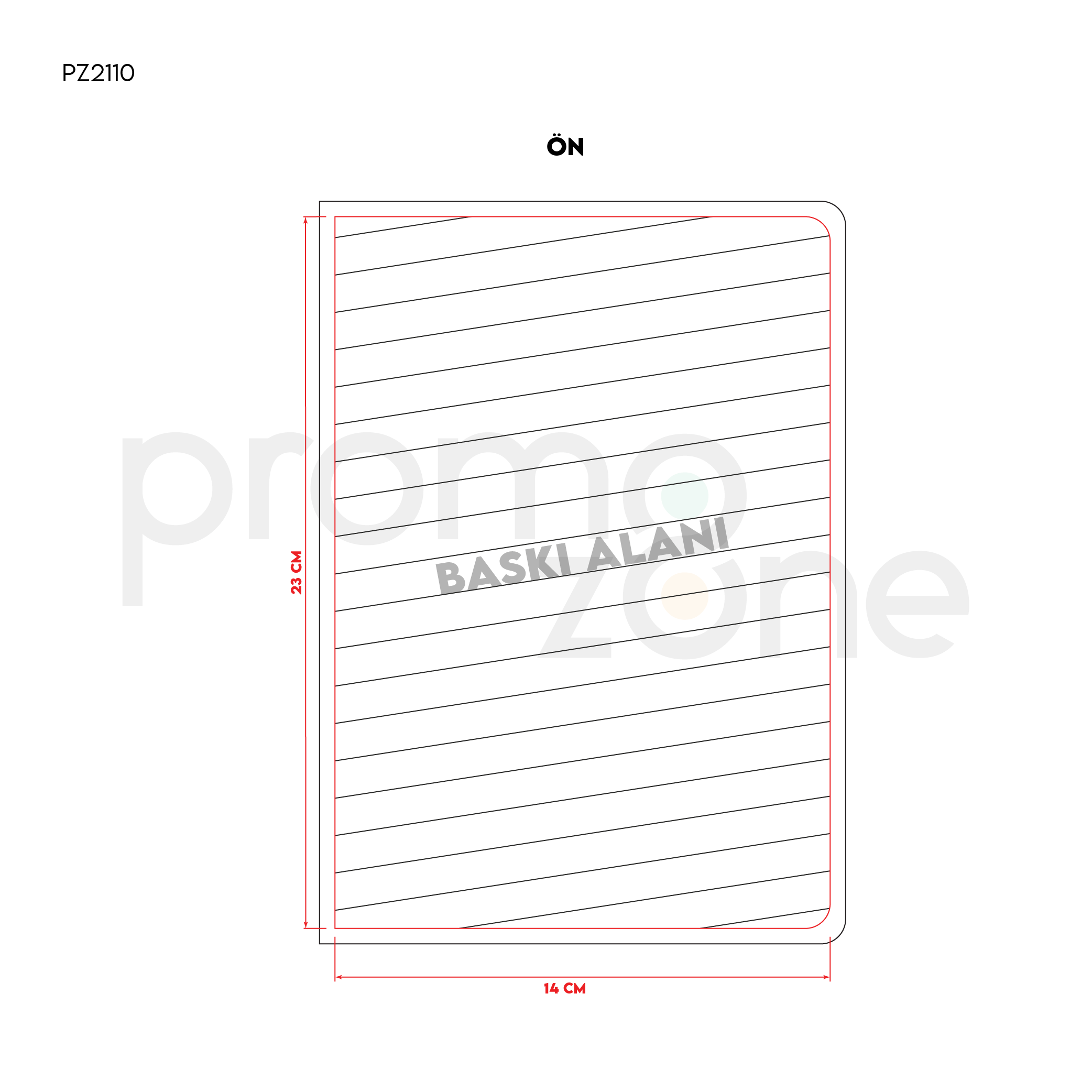 17 x 24 cm Termo Deri Yumuşak Kapaklı Tarihsiz Defter, 224 Sayfa, 80 gr Ivory Çizgili İç Kağıt Promozone