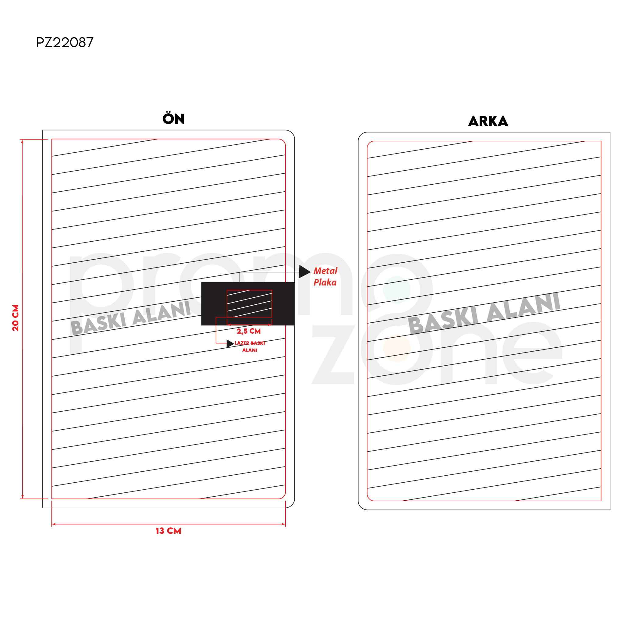 14 x 21 cm Termo Deri Sert Kapaklı Tarihsiz Defter, 224 Sayfa, 80gr Ivory İç Kağıt, Kenarları Boyalı, Metal Tokalı, Metal Baskı Alanı Promozone