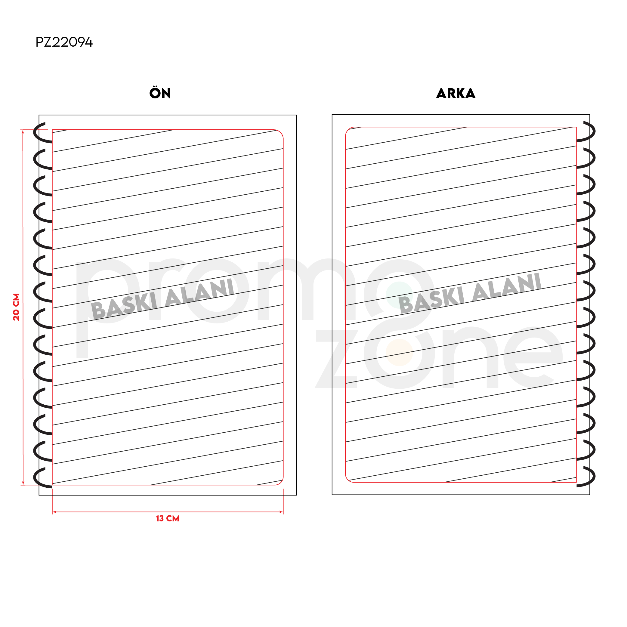 Yumuşak Kapaklı Spiralli Defter 14,4 x 21,2 cm Promozone