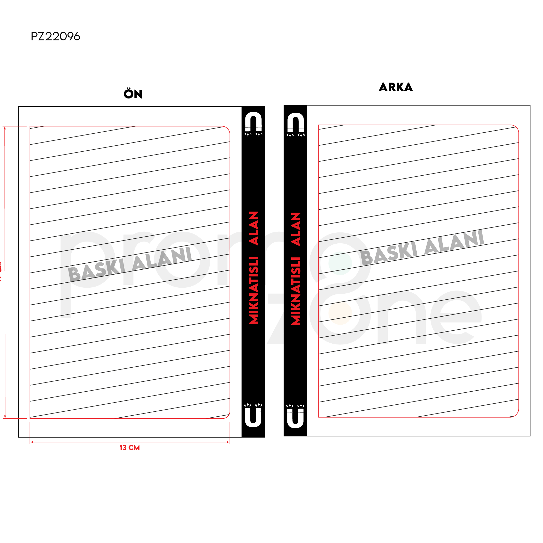 Sert Kapaklı Defter 14,2 x 21 cm Promozone