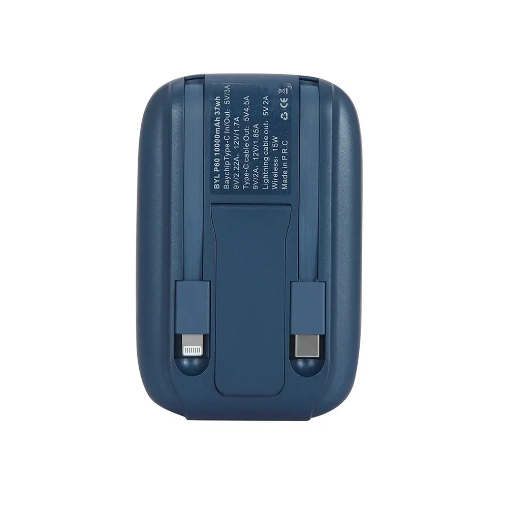 10000 mAh Magsafe Hızlı Şarj Özellikli Dahili Kablolu Powerbank - Logo Baskılı Promozone