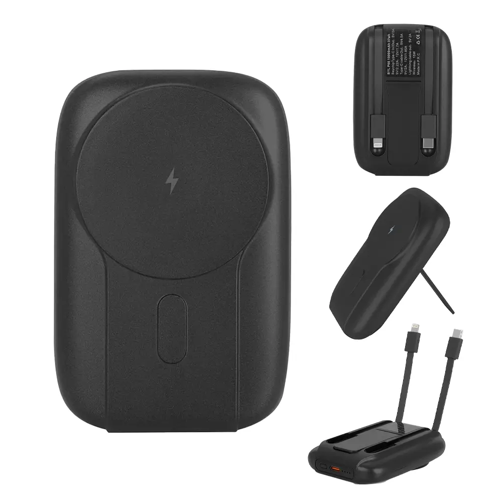 10000 mAh Magsafe Hızlı Şarj Özellikli Dahili Kablolu Powerbank - Logo Baskılı Promozone