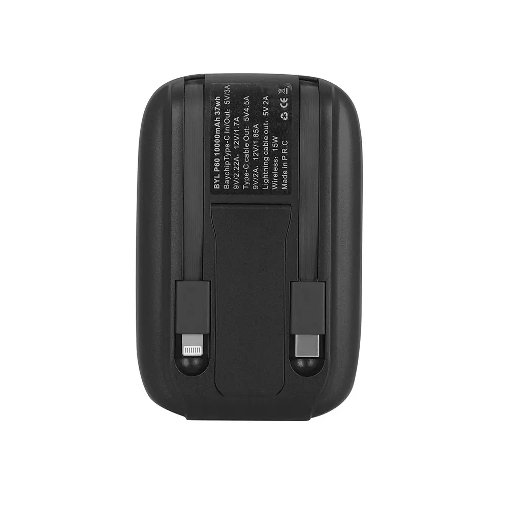 10000 mAh Magsafe Hızlı Şarj Özellikli Dahili Kablolu Powerbank - Logo Baskılı Promozone