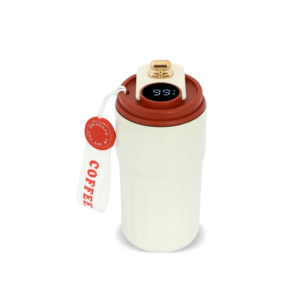 400 ml Isı Derece Göstergeli Askı İpli Paslanmaz Çelik Termos - Logo Baskılı Promozone