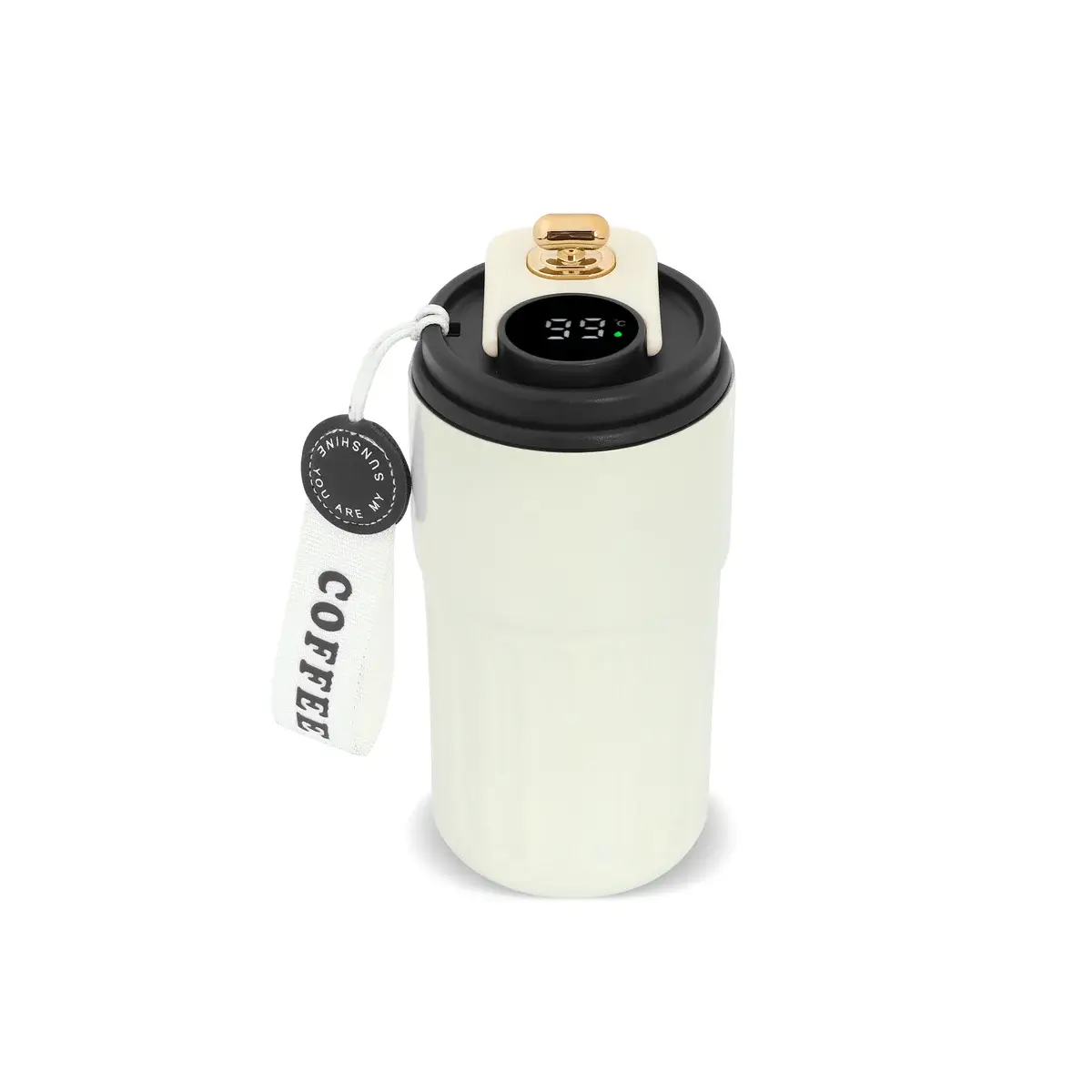 400 ml Isı Derece Göstergeli Askı İpli Paslanmaz Çelik Termos - Logo Baskılı Promozone