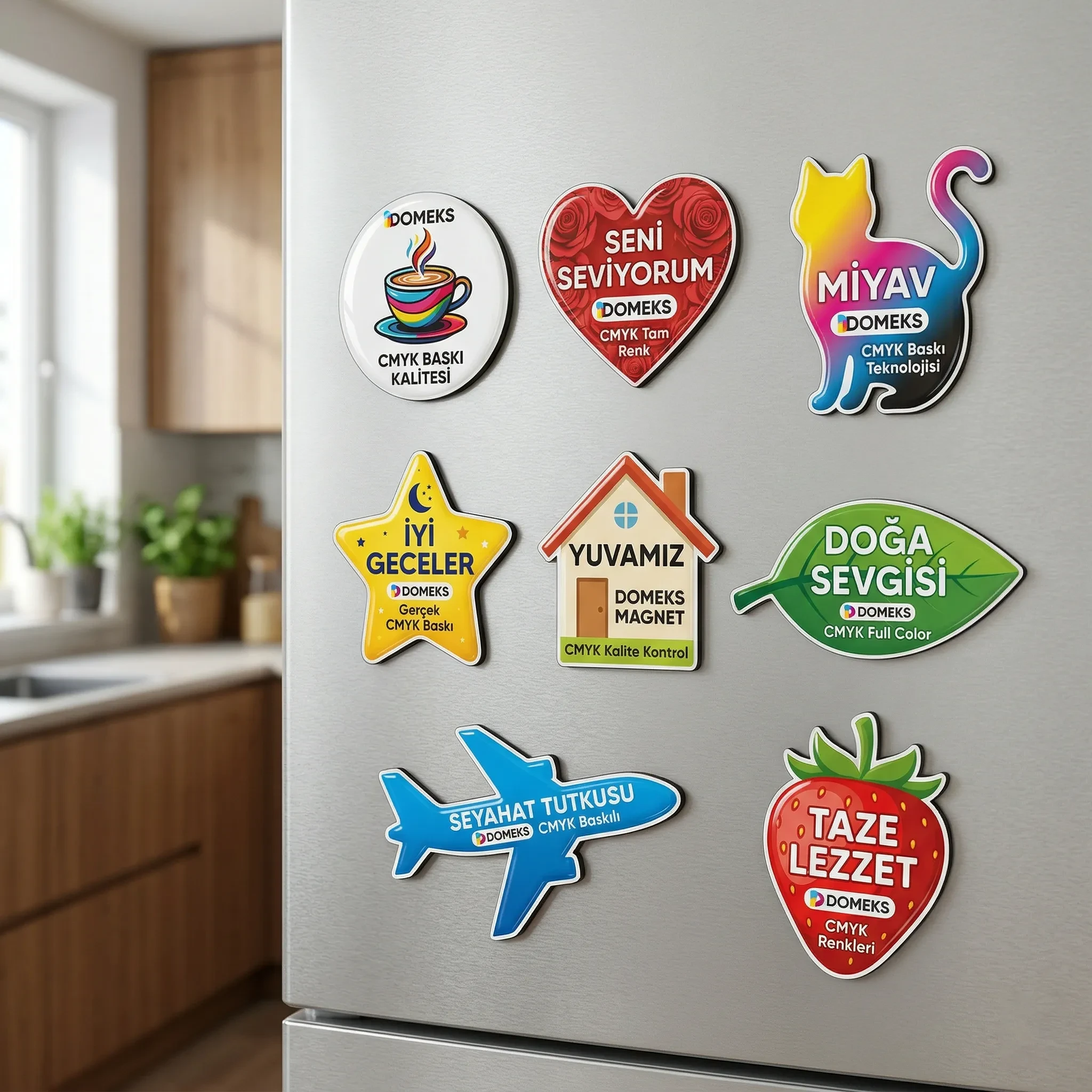 Özel Üretim Damla Etiket Baskılı Buzdolabı Magneti Promozone