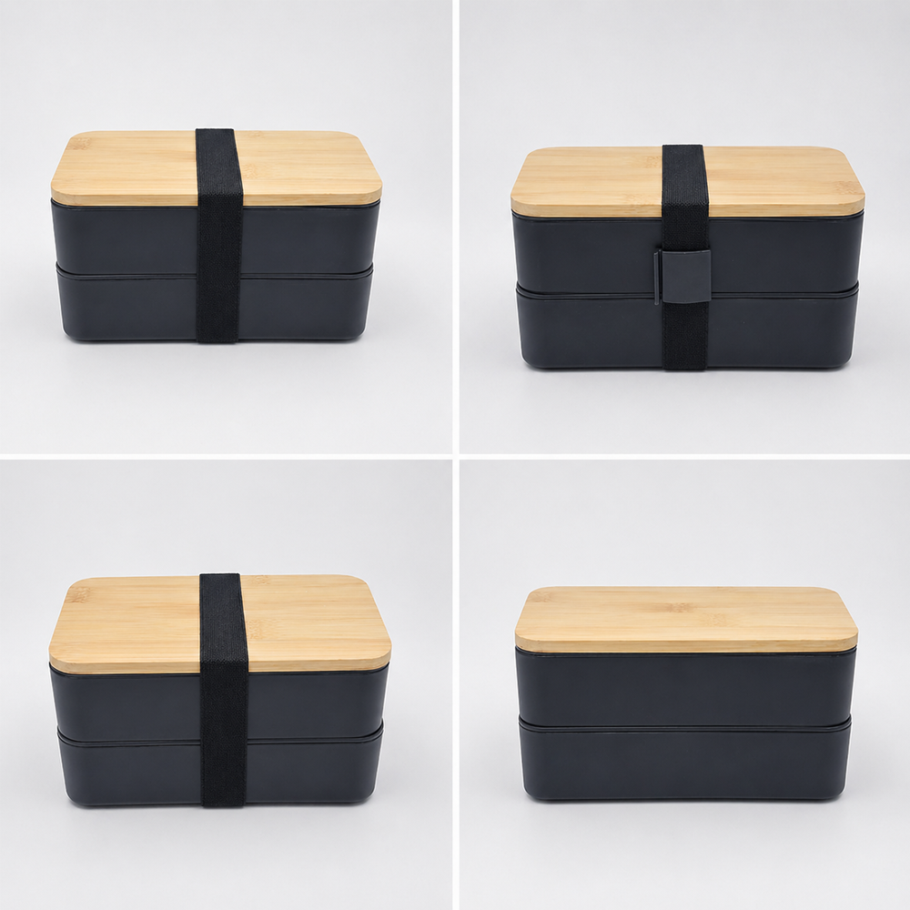 Bambu Kapaklı Plastik Yemek Kutusu Promozone