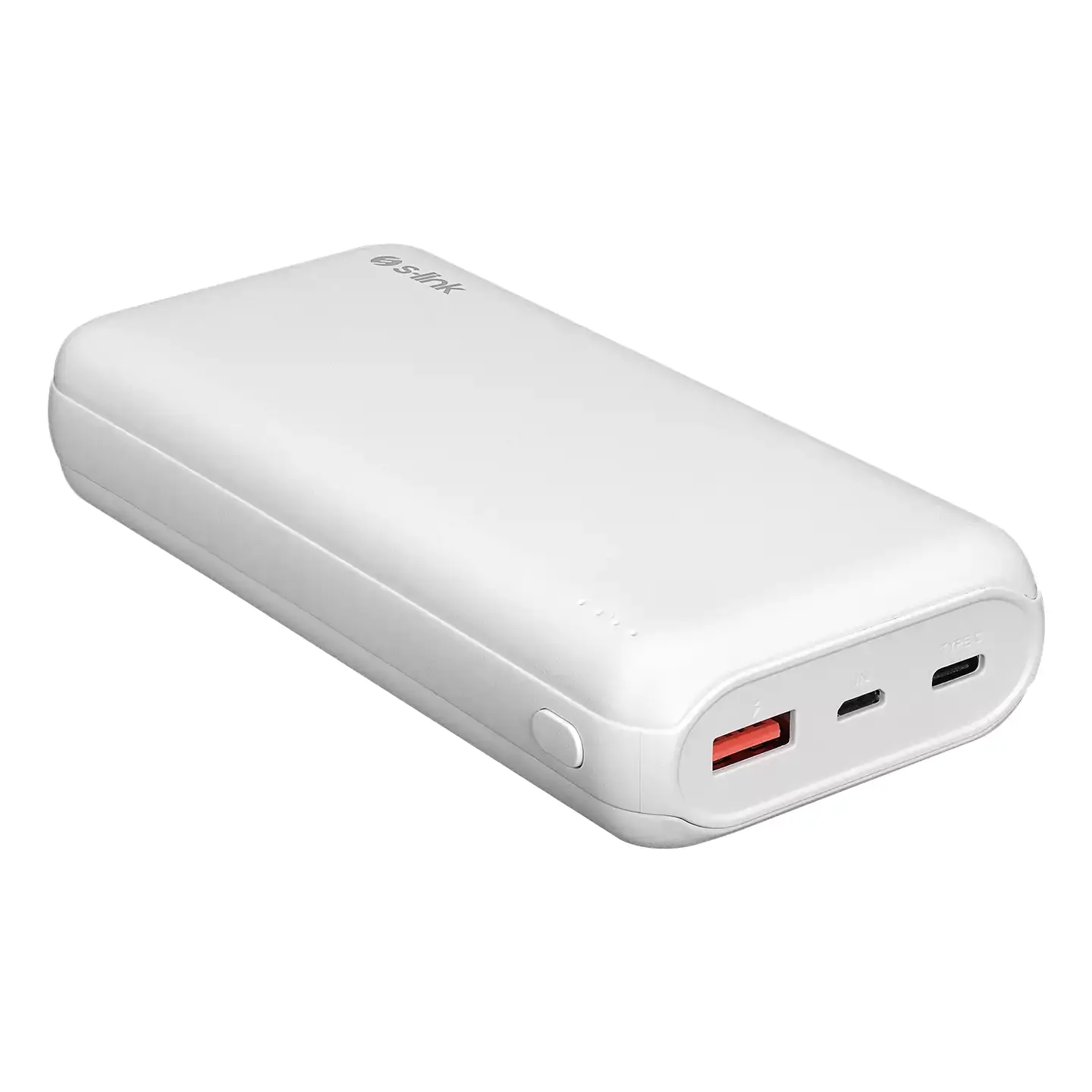 S-link G205 20000mAh Micro+Type-C+USB 18W Beyaz Taşınabilir Pil Şarj Cihazı Powerbank Promozone