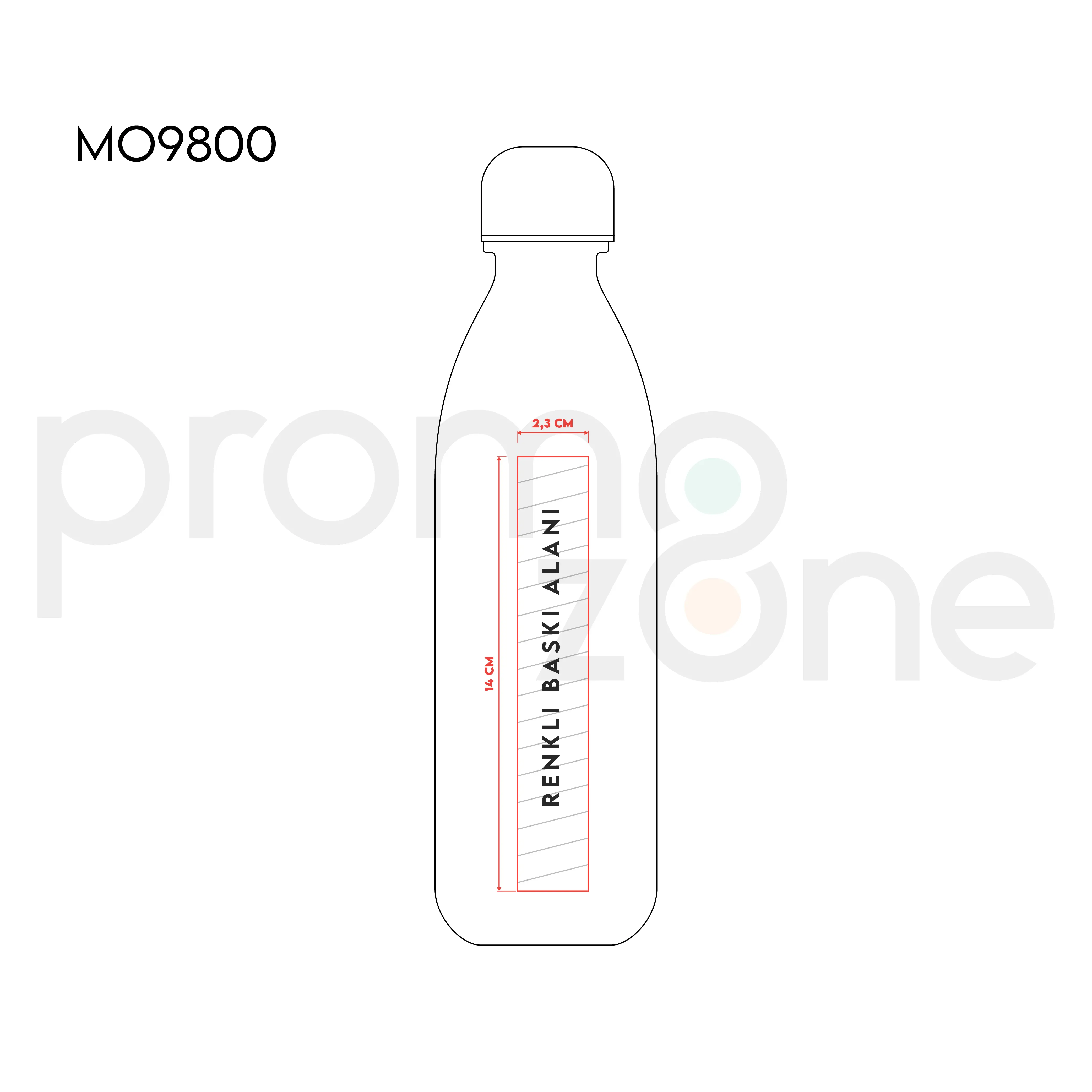 650 ml Renkli Cam Su Şişesi Promozone